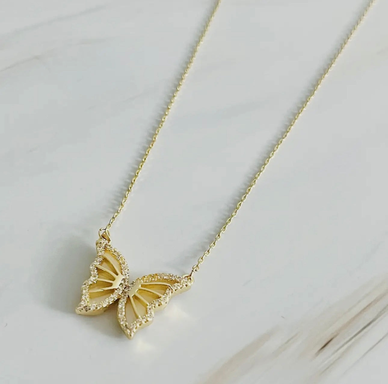 Glam Butterfly Reversible Necklace