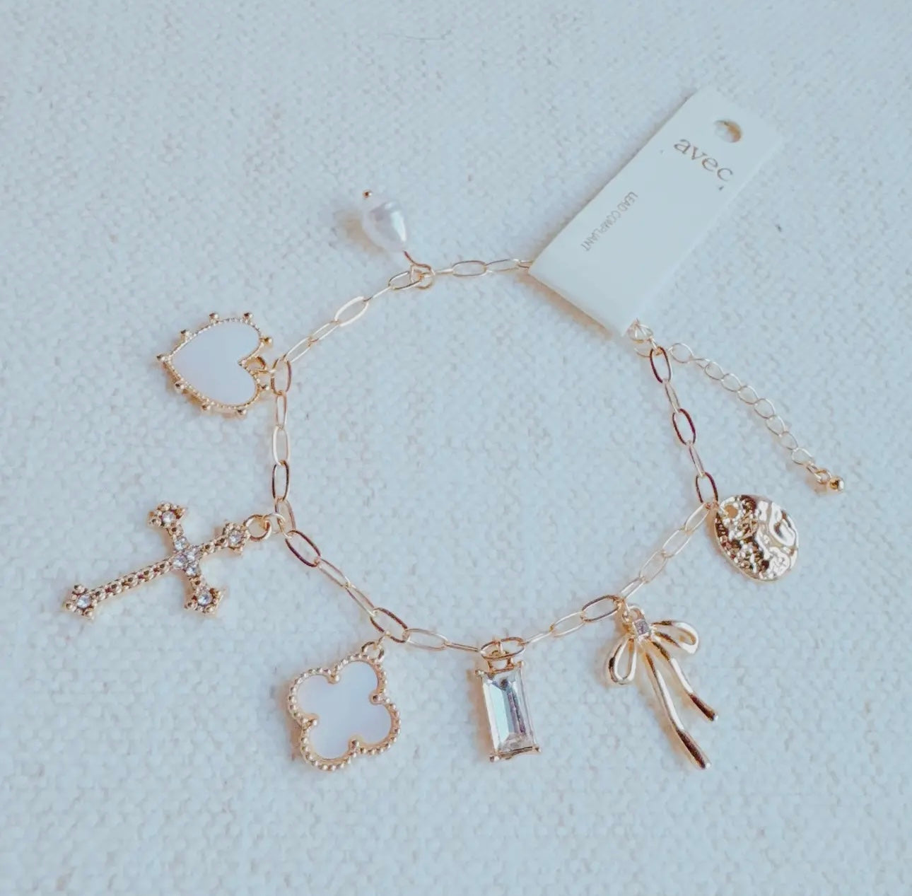 Cross Clover Charm Bracelet