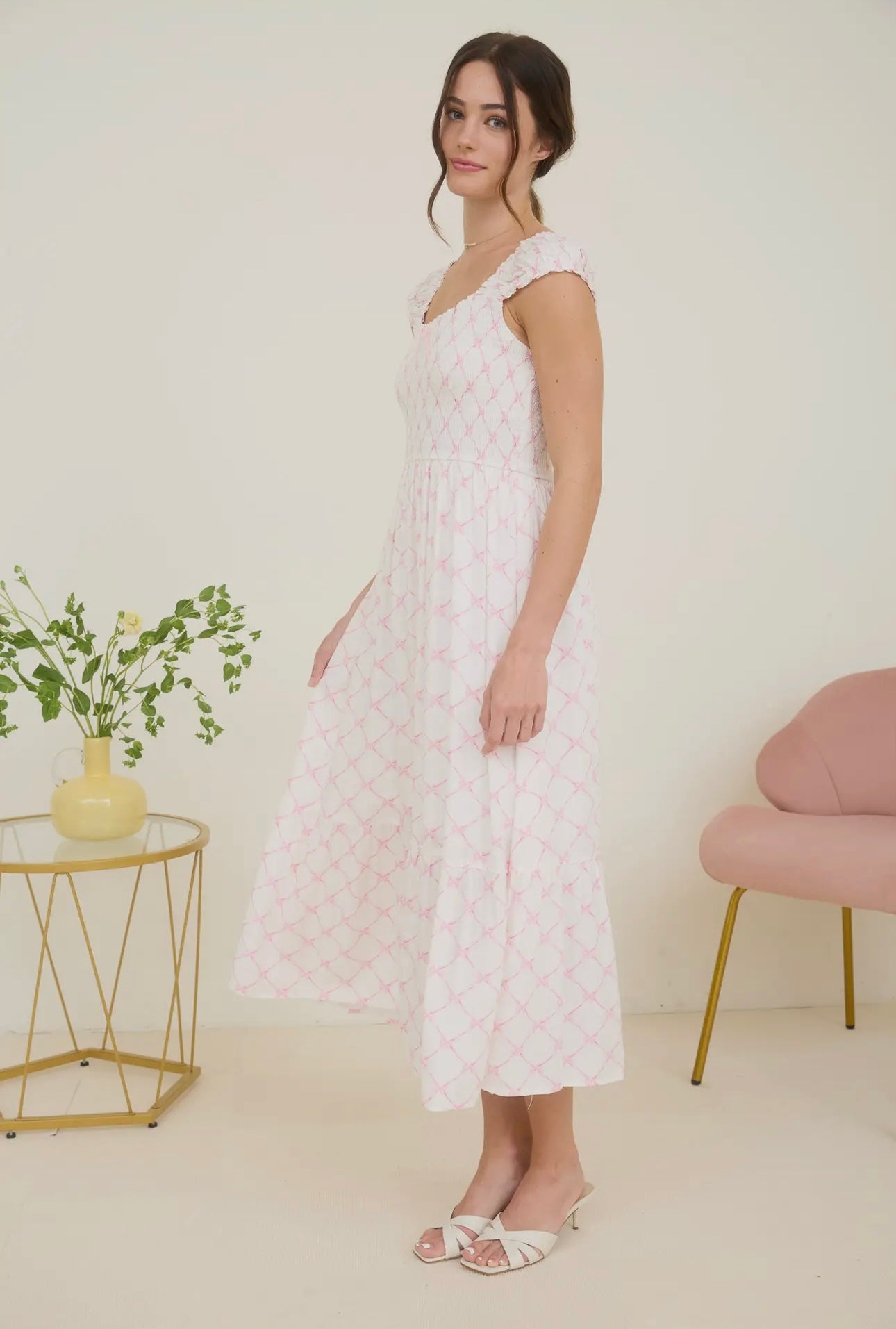 *Final Sale* Sweet Pink Bow Midi