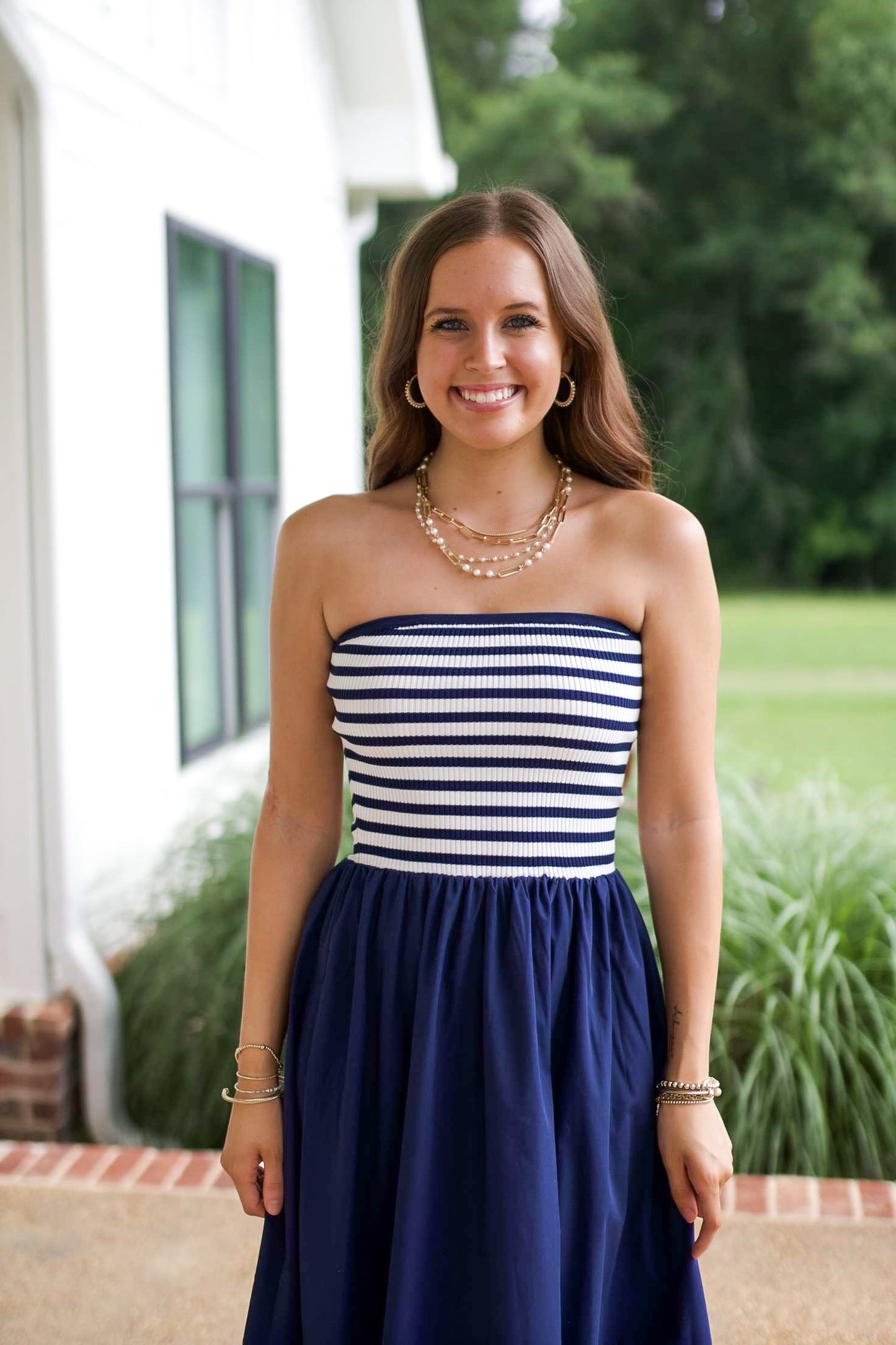 Set Sail Navy Midi Dress