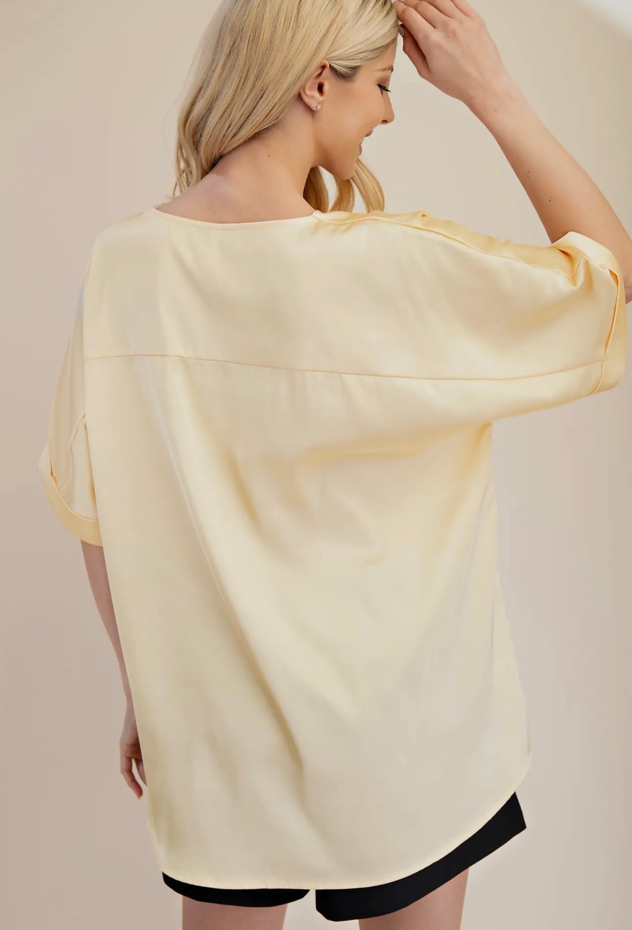 Sunshine and Spirit Satin Blouse (Oversized)