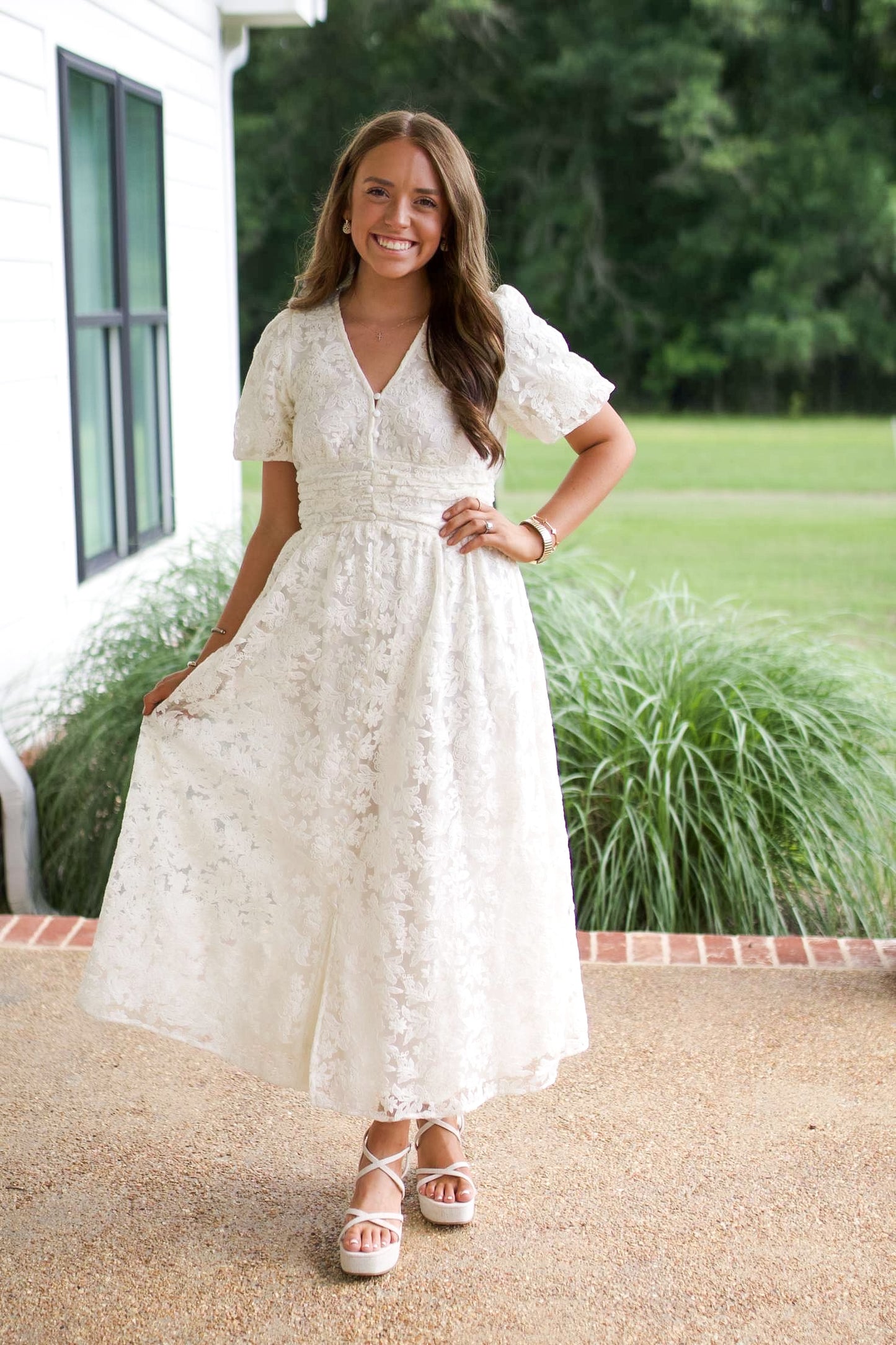 Cream Lace Maxi