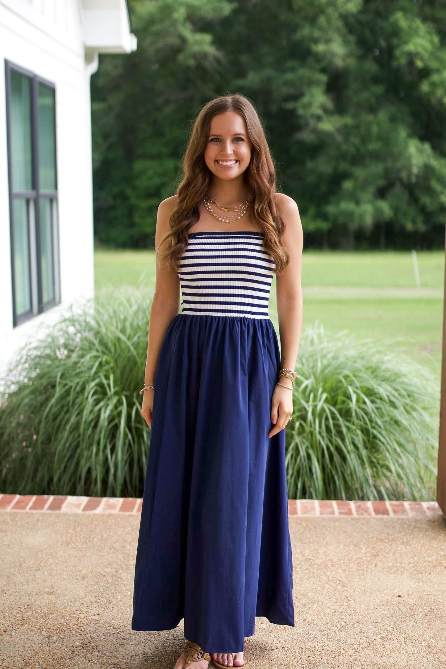 Set Sail Navy Midi Dress
