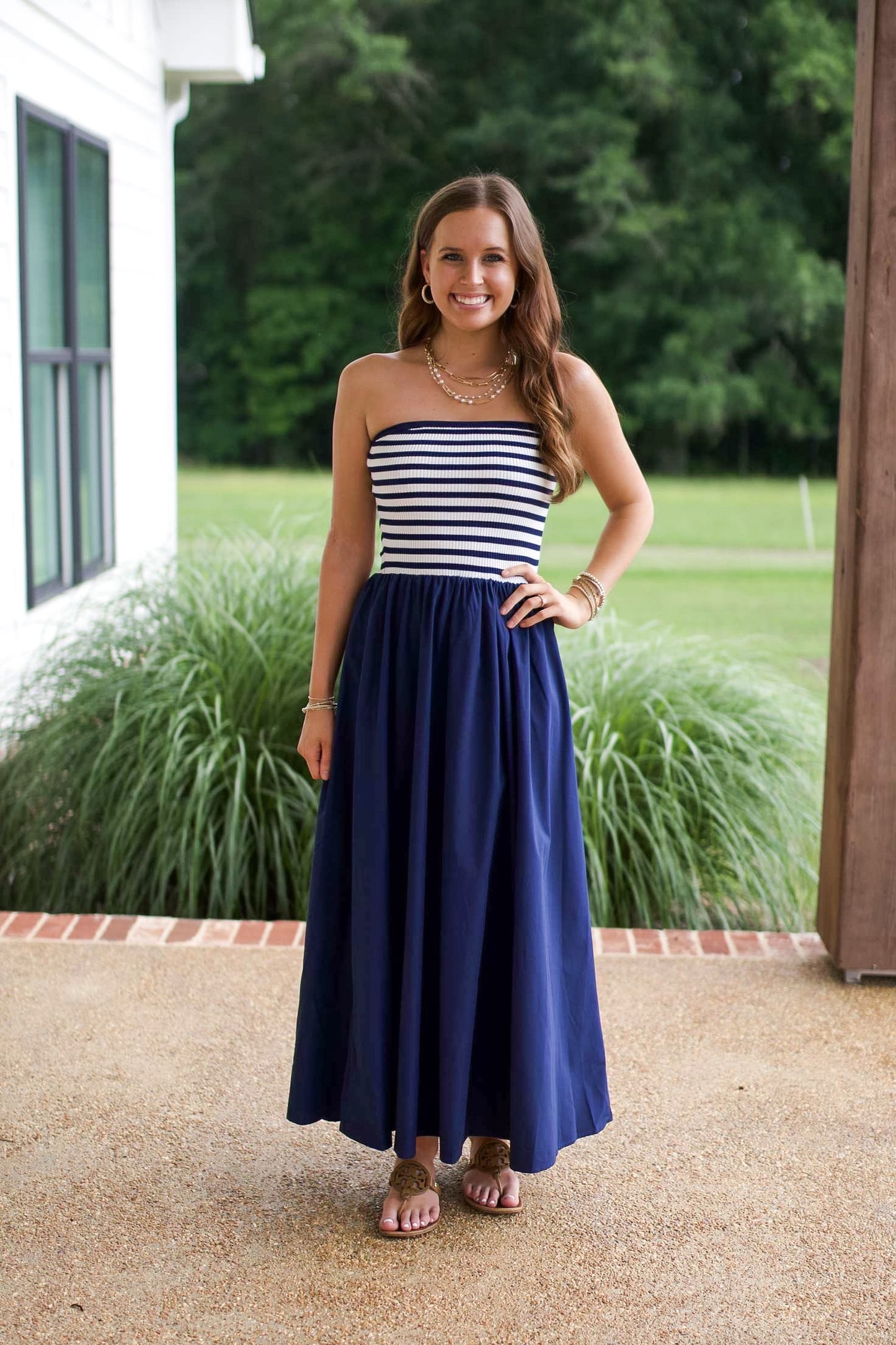Set Sail Navy Midi Dress