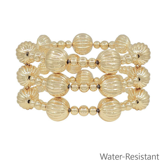 Gold Beaded Bracelet Set