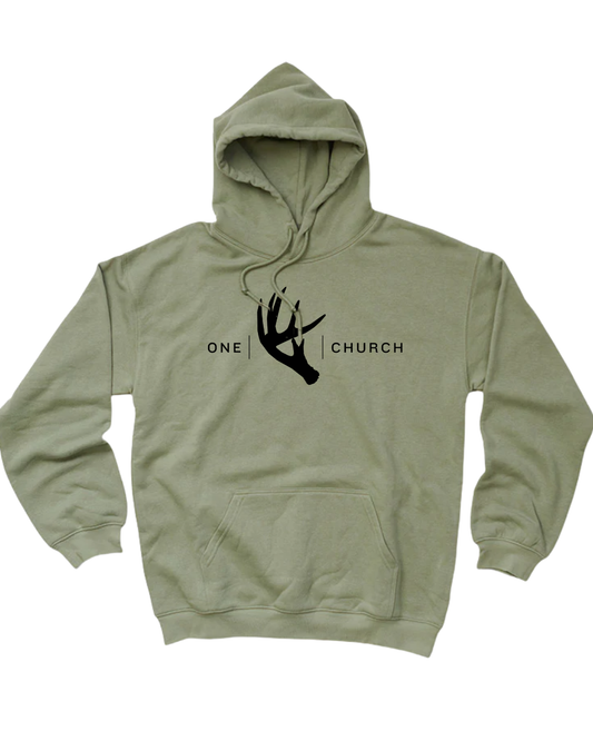 One Church Hoodie (Green + Black)