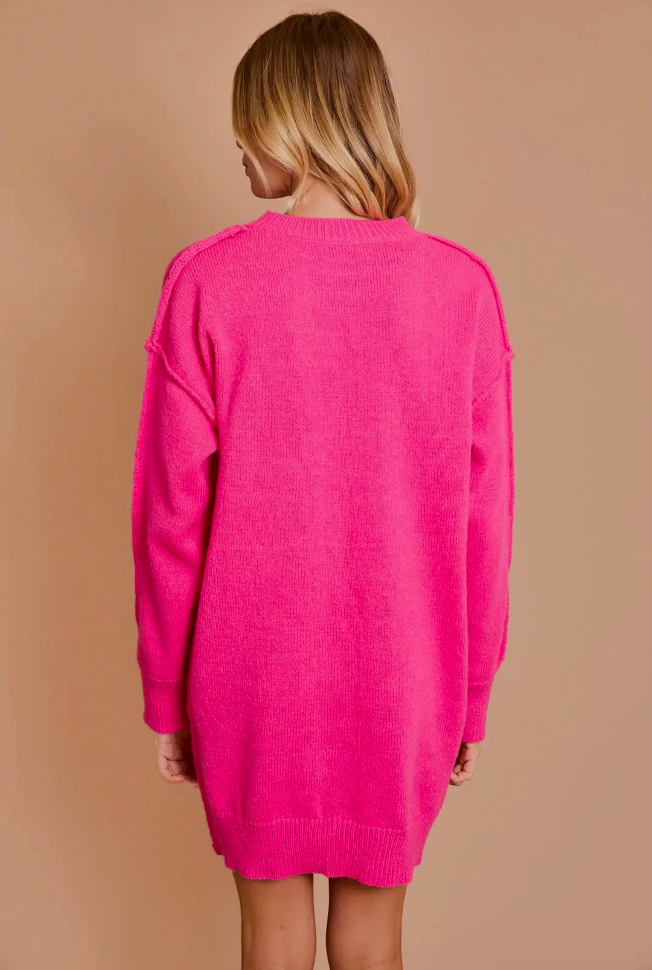 *Final Sale* Oversized Hot Pink Sweater Dress