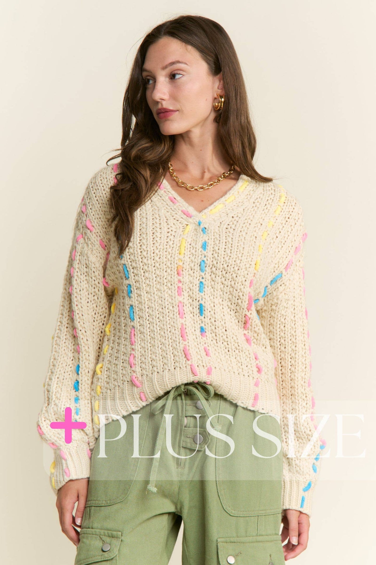 PLUS SIZE ~ Cozy Colorjoy Sweater