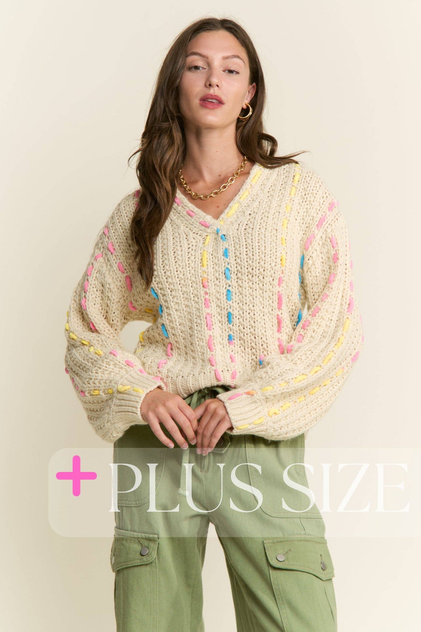 PLUS SIZE ~ Cozy Colorjoy Sweater