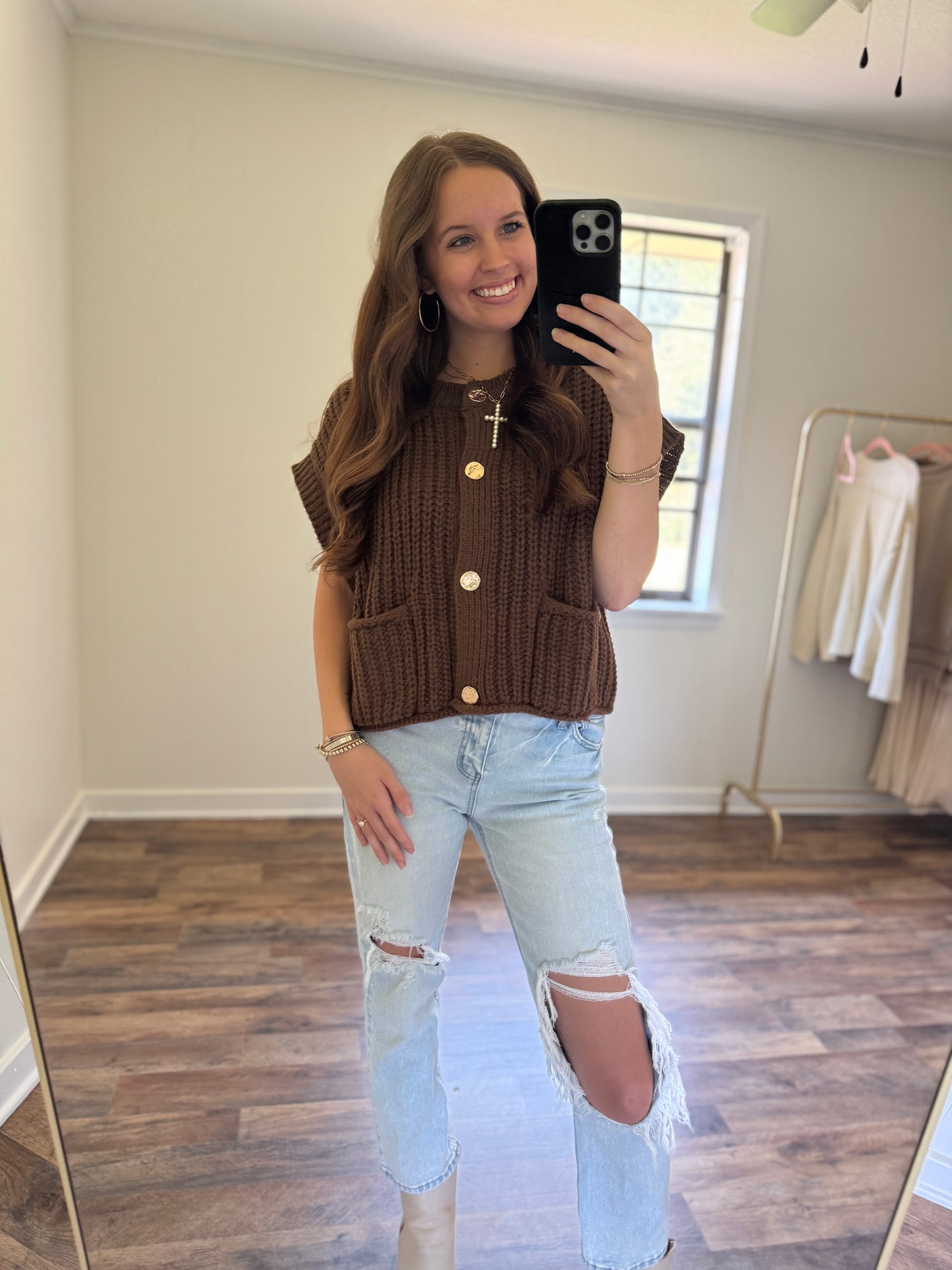 Black Striped Sweater Top