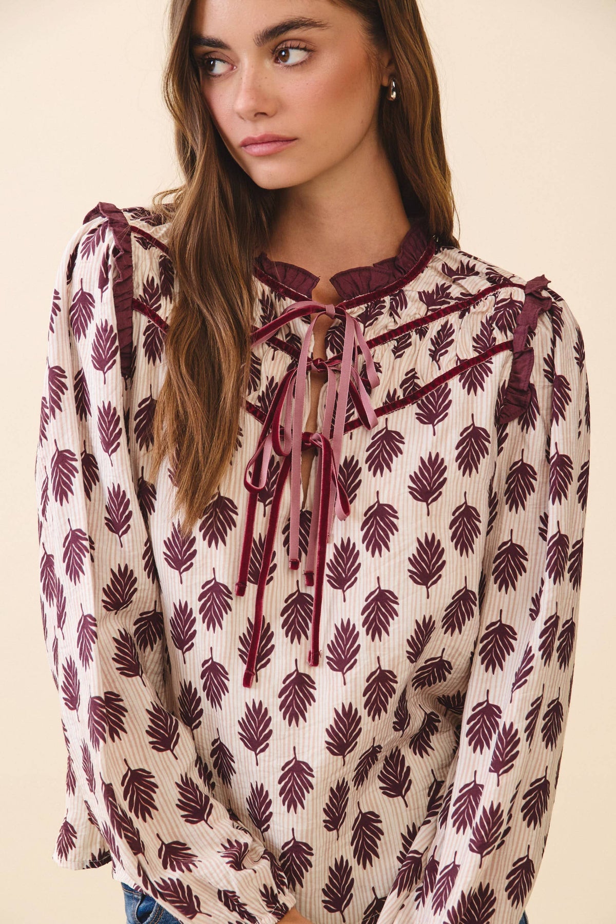 Final Sale Merry Morning Leaves Blouse