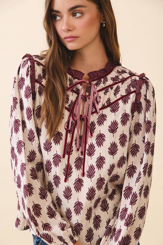 Final Sale Merry Morning Leaves Blouse