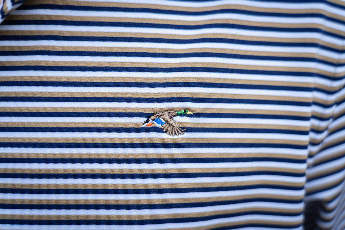 The Golden Links Stripe Flyway Polo