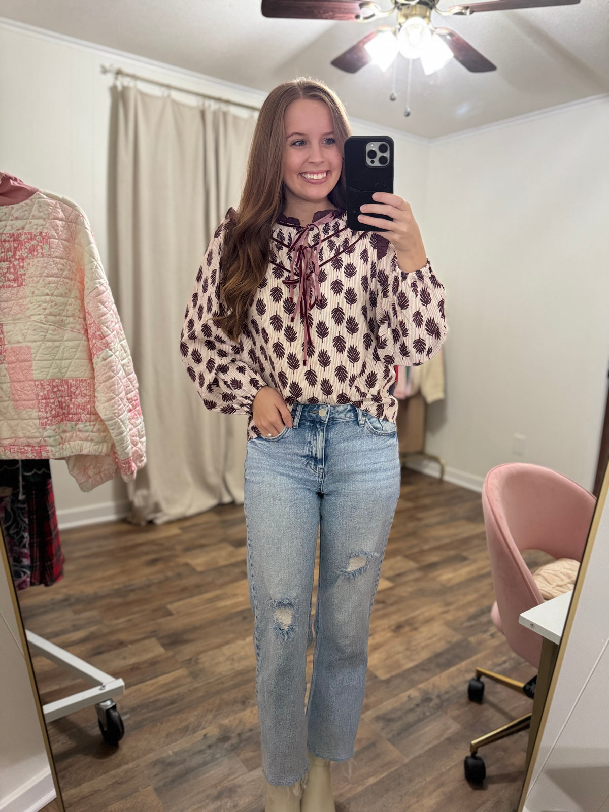 Final Sale Merry Morning Leaves Blouse