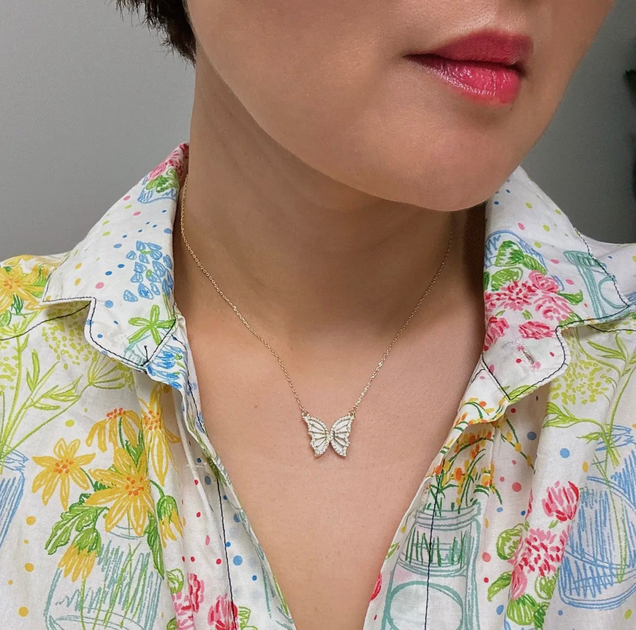 Glam Butterfly Reversible Necklace