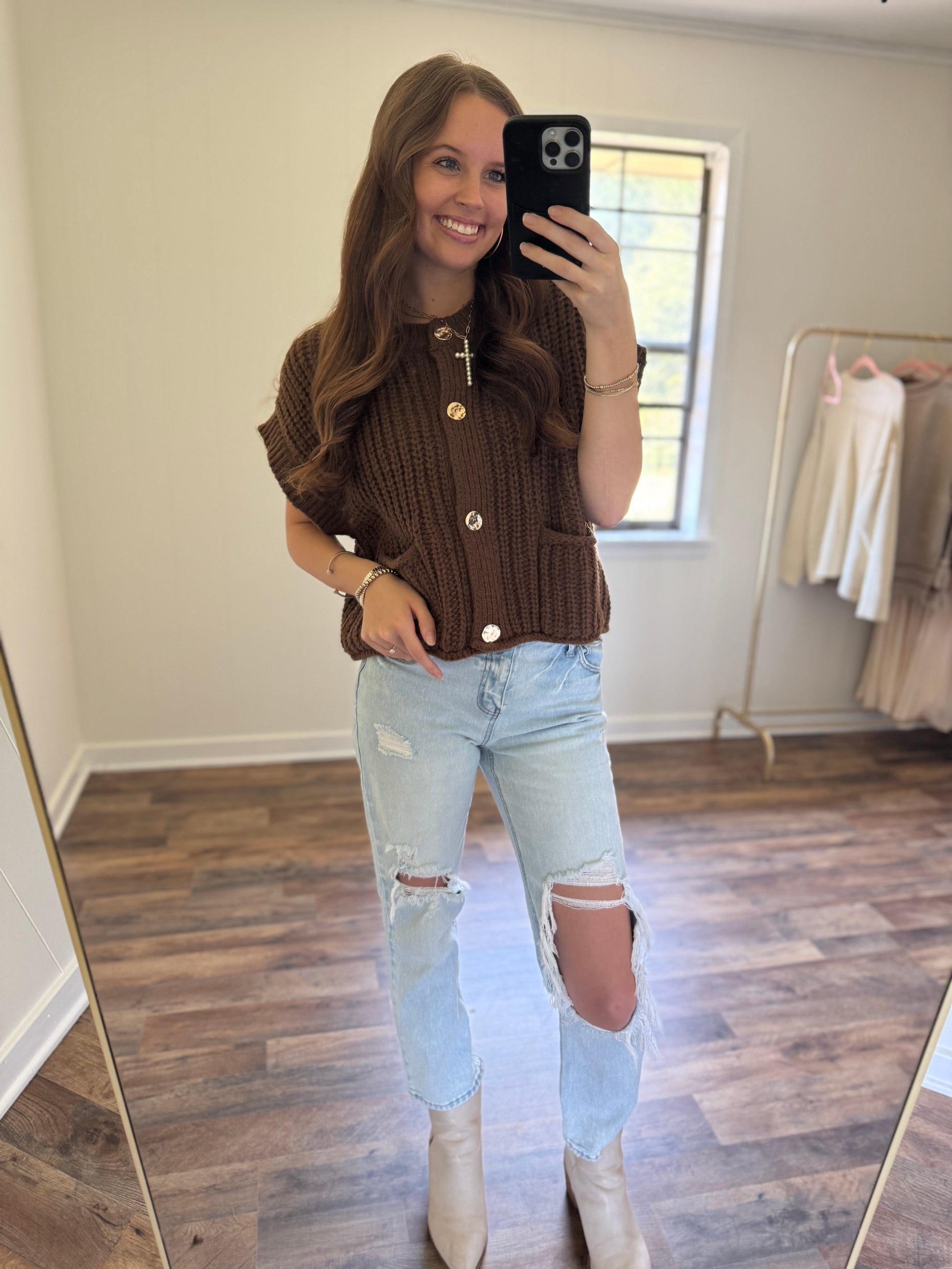 Black Striped Sweater Top