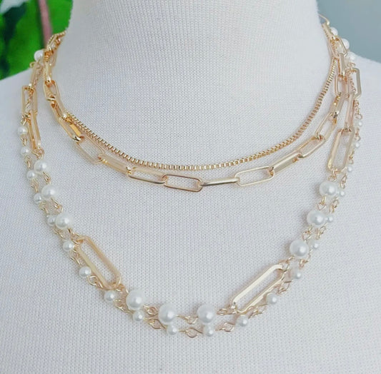 Layered Chain Clip Necklace