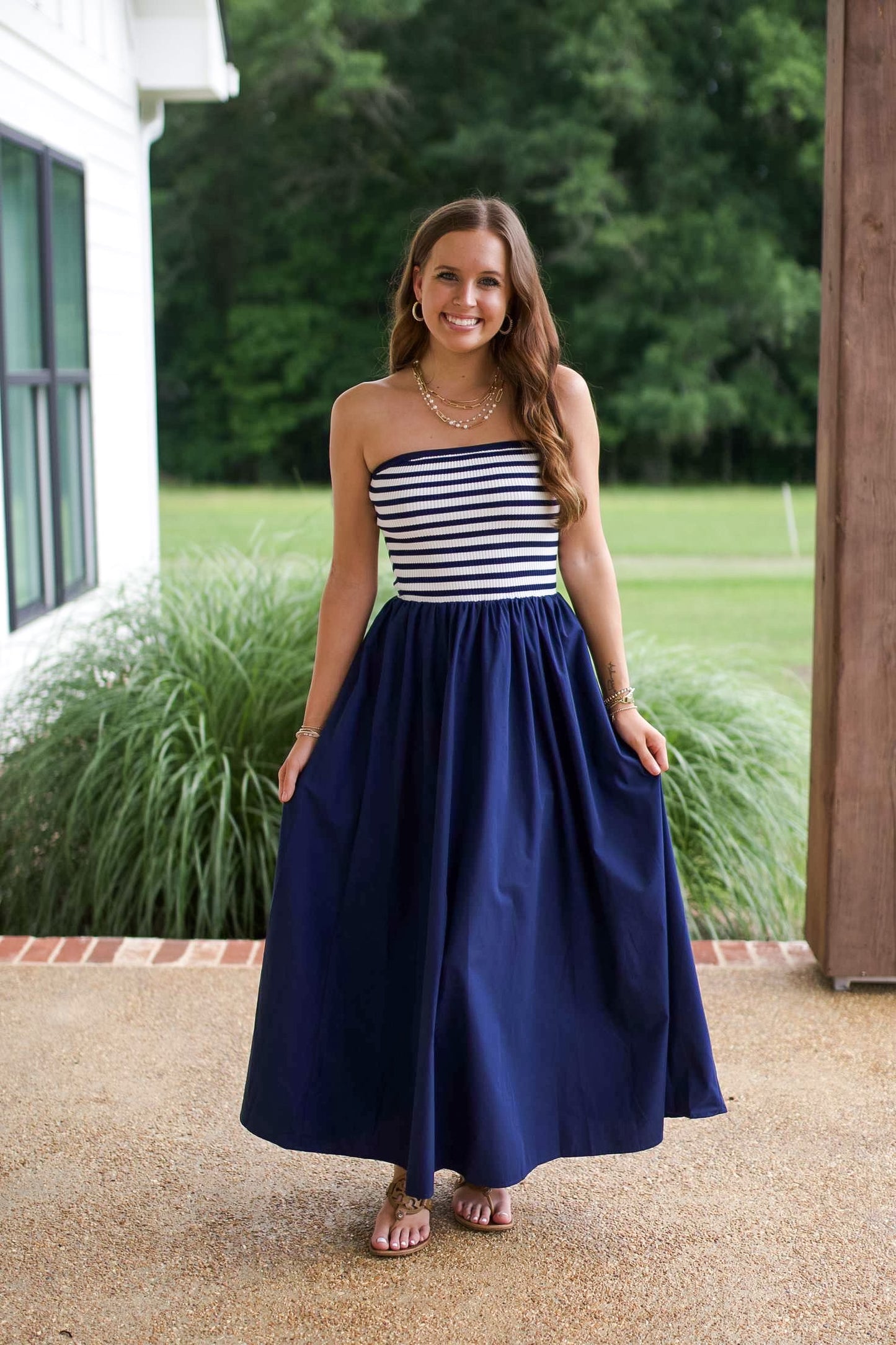 Set Sail Navy Midi Dress