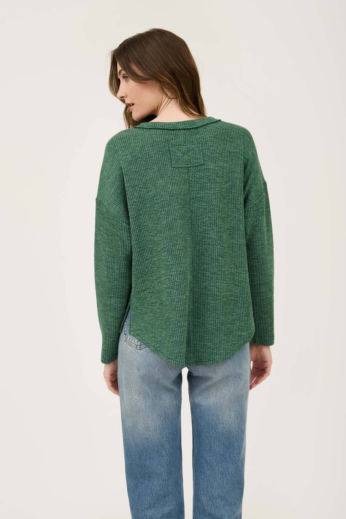 Final Sale Waffle Knit Henley Top (2 Colors Available)