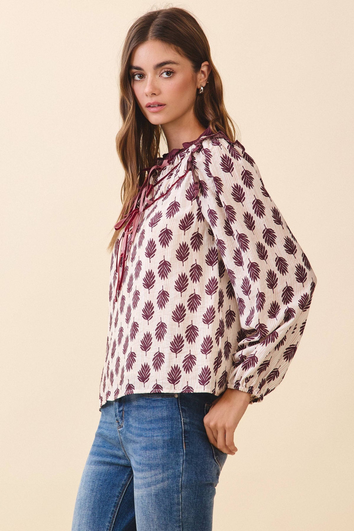 Final Sale Merry Morning Leaves Blouse