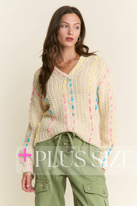 PLUS SIZE ~ Cozy Colorjoy Sweater