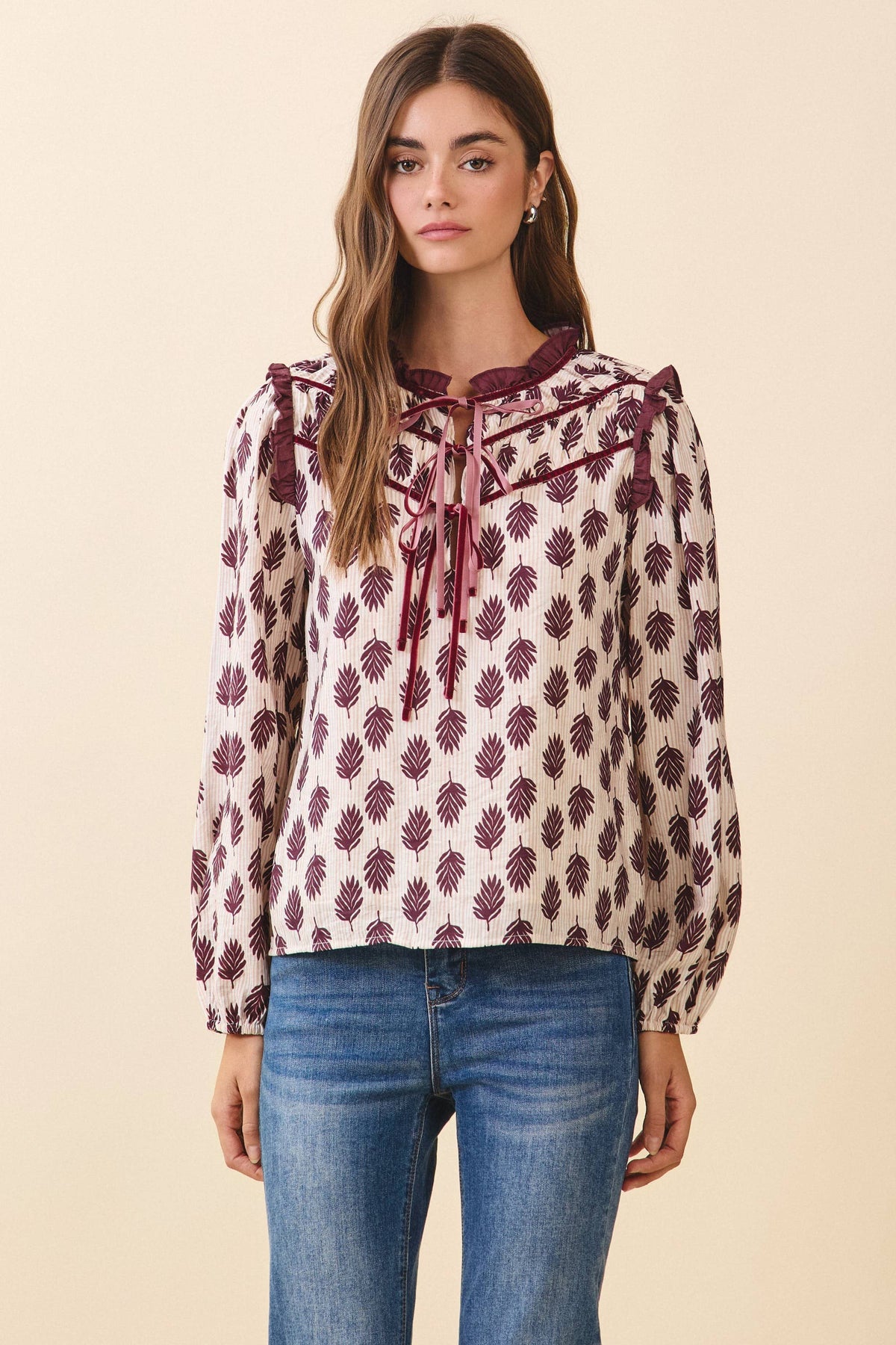 Final Sale Merry Morning Leaves Blouse