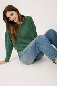 Final Sale Waffle Knit Henley Top (2 Colors Available)